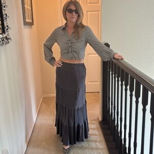 Satin skirt and crop topop